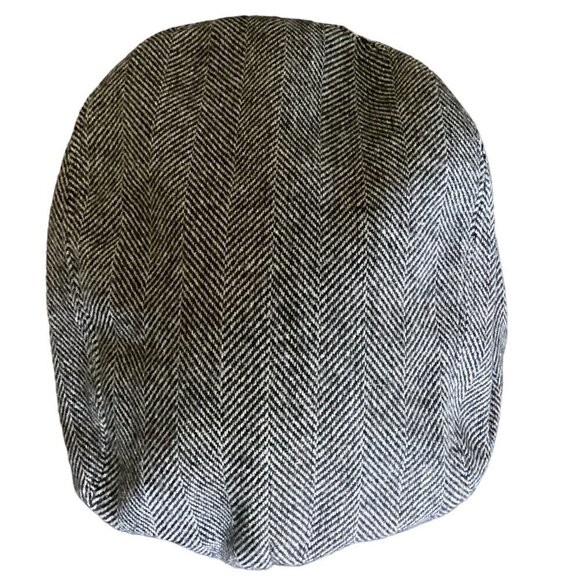 Totes Herringbone Tweed Newsboy/Cabbie/Golf Hat Sz Small Black #153B - Picture 5 of 7